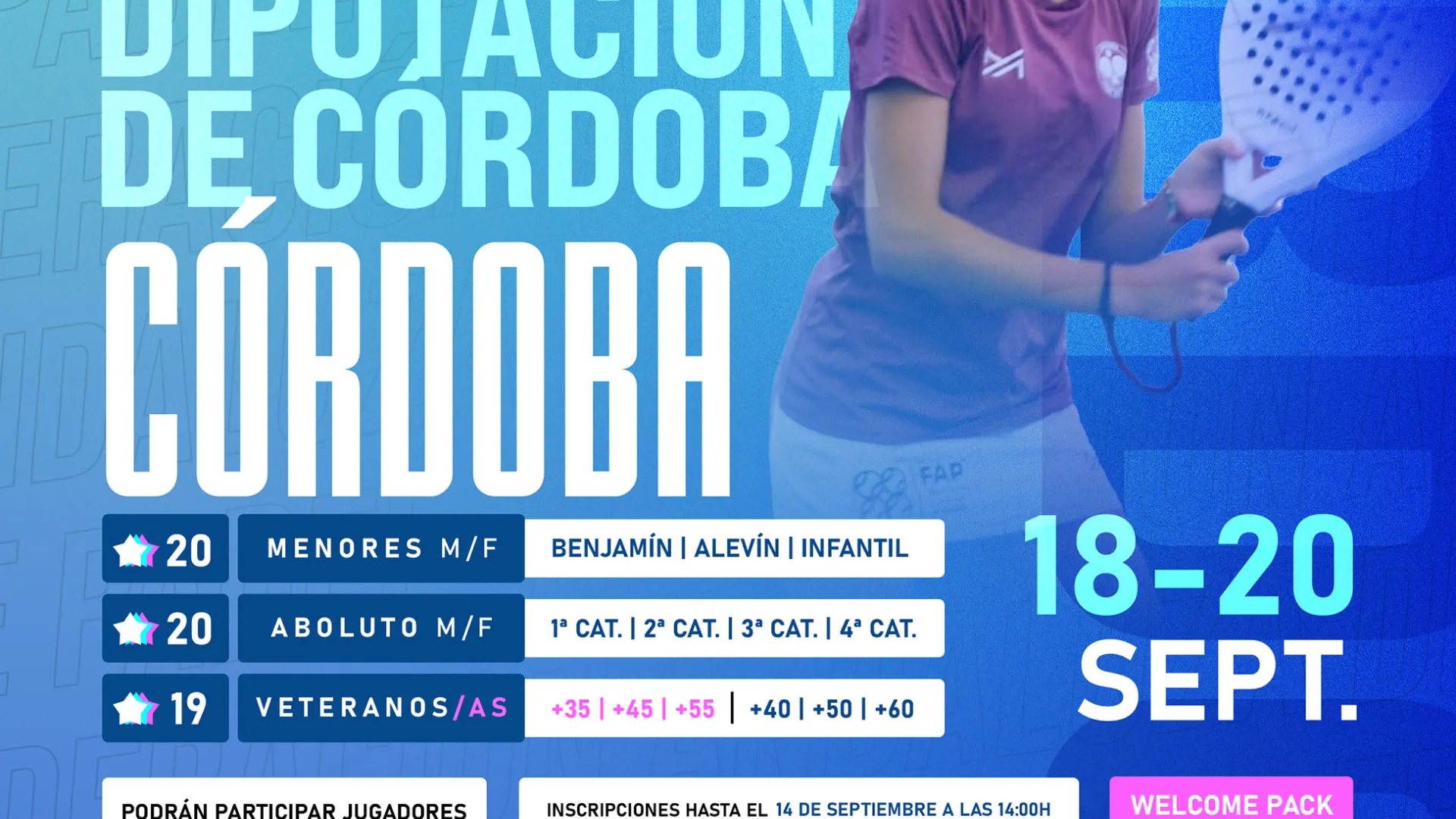 Cartel 4ª prueba del Circuito Provincial de Menores de Pádel Diputación de Córdoba