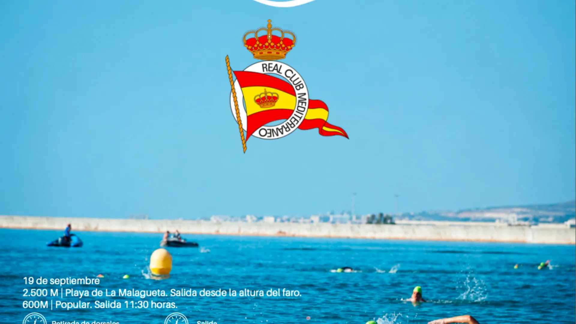 Cartel XV Travesía a Nado R.C. Mediterráneo Memorial Tomás García Zamudio