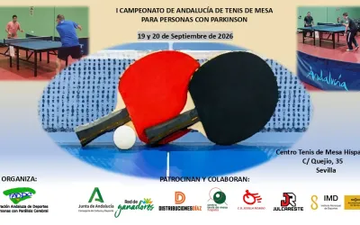 Cartel I Campeonato de Andalucía de Tenis de Mesa para personas con parkinson